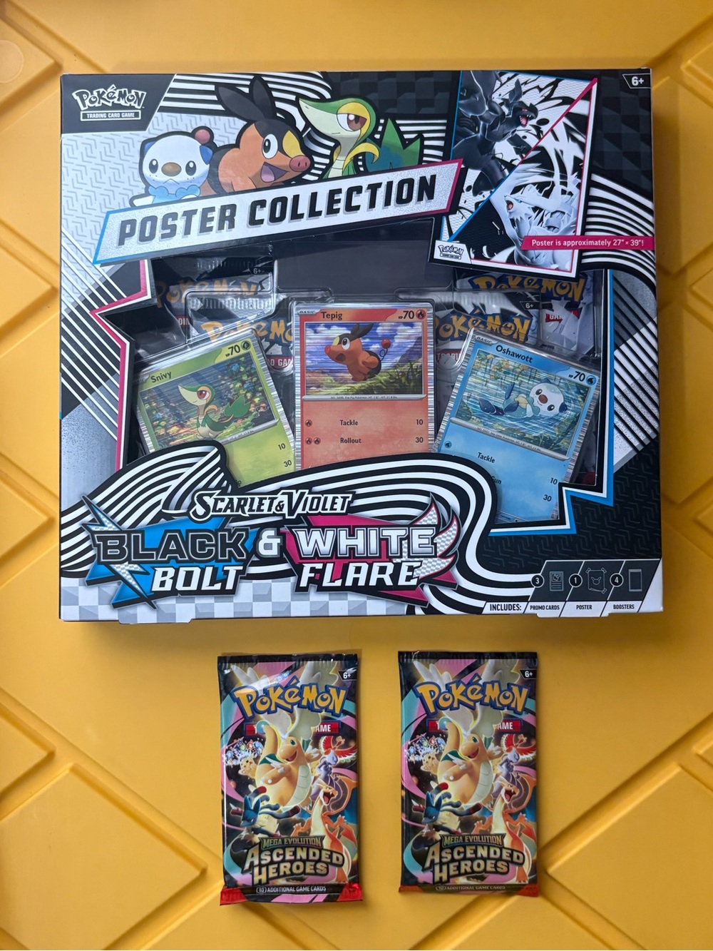 Black & White Poster Collection W/2 Ascended Heroes Packs Sealed Lot Collection